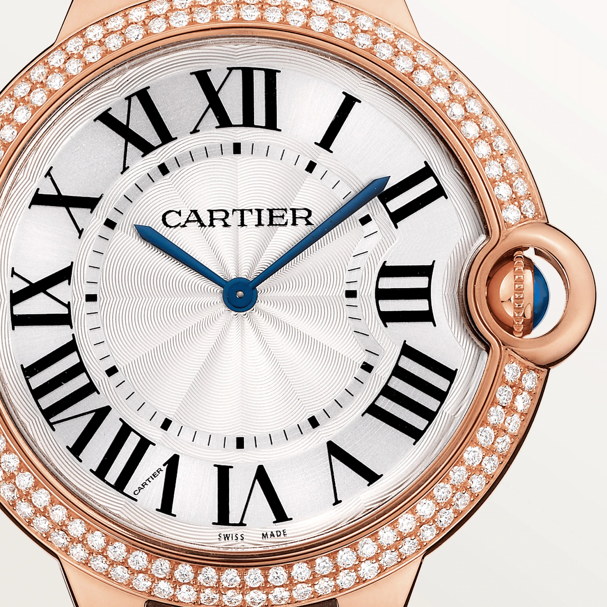 Cartier Ballon Bleu 18K Rose Gold & Diamonds Unisex Watch, WE902055
