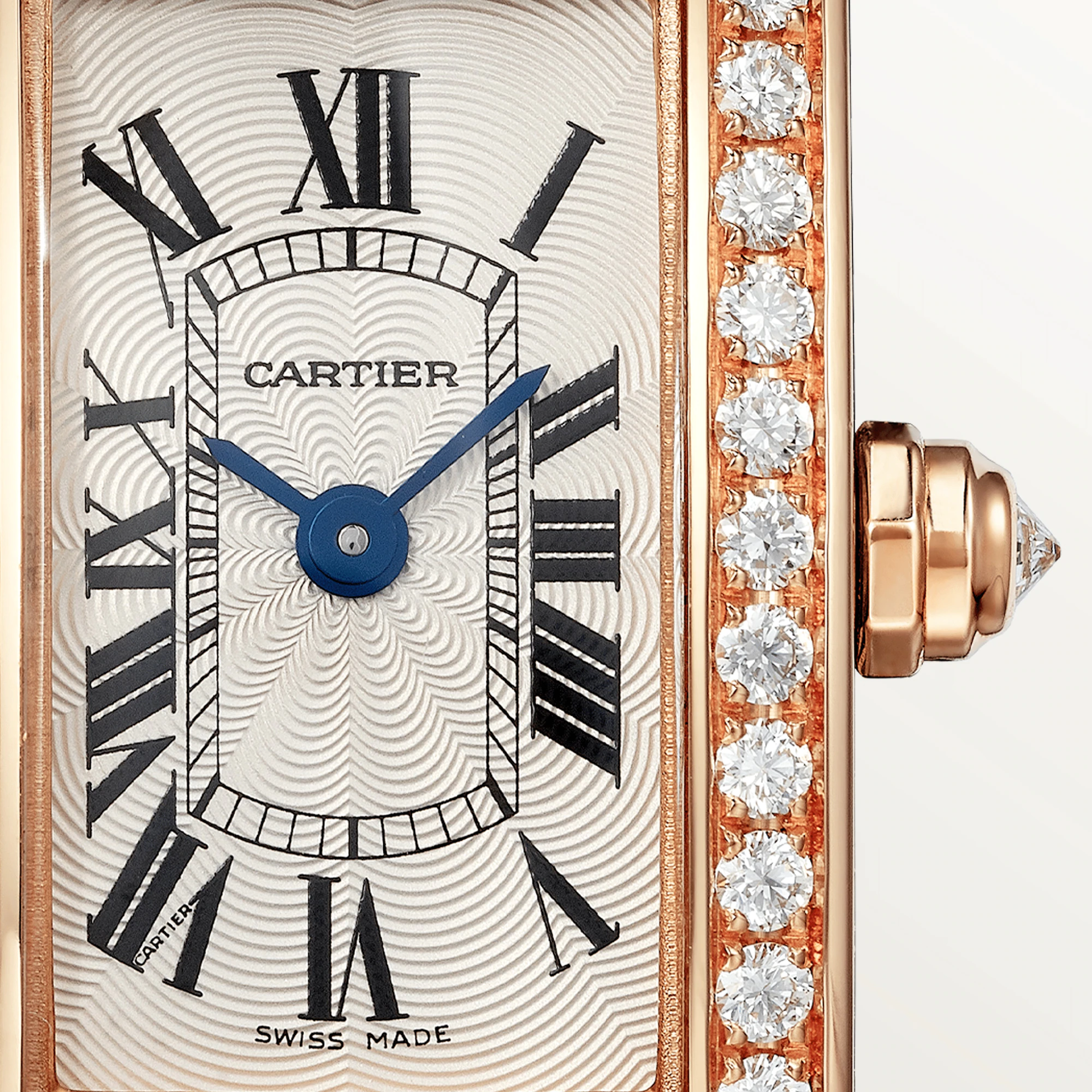 Cartier Tank Américaine Mini Model 18K Rose Gold & Diamonds Ladies Watch, WJTA0026