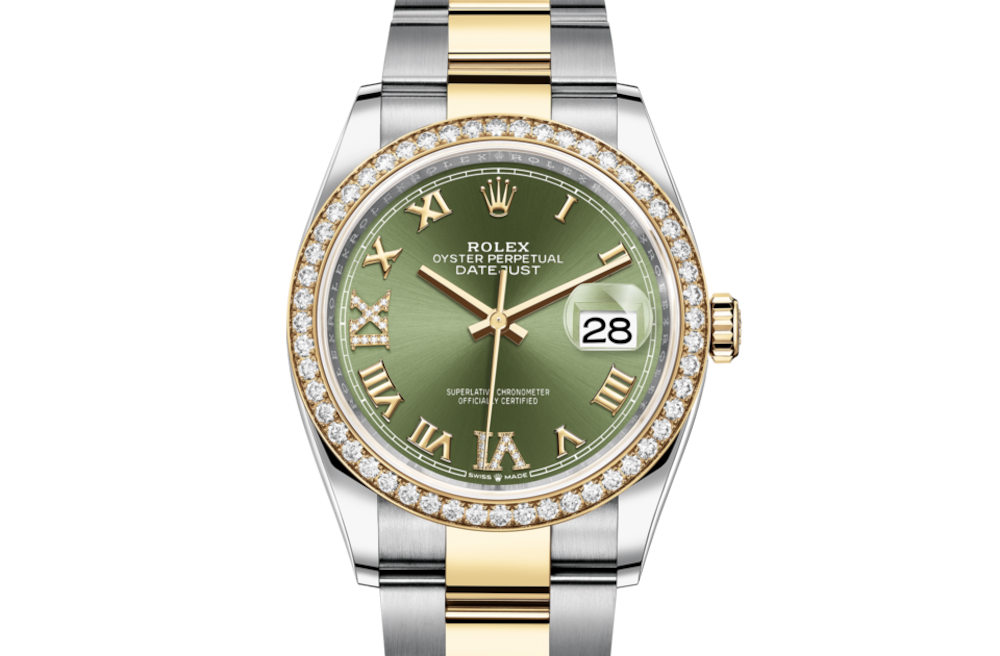 LadyRolex DATEJUST 36 Olive Green Set With Diamonds,126283RBR