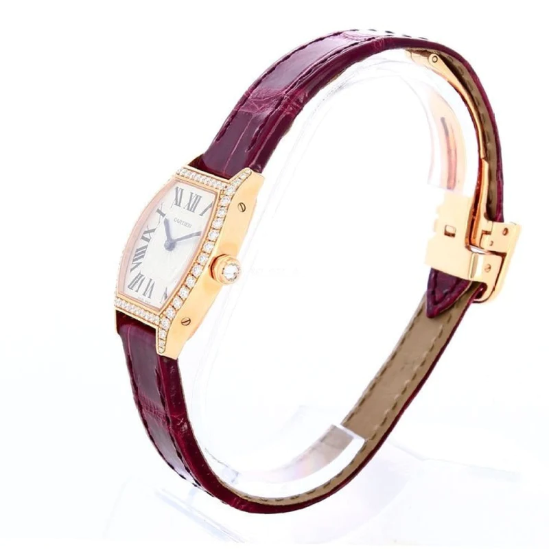 Cartier Tortue 18K Rose Gold & Diamonds Ladies Watch, WA501006