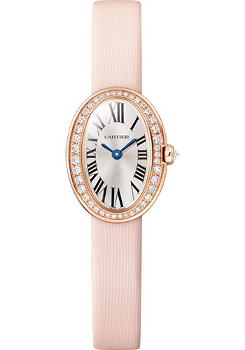 Cartier Baignoire 18K Rose Gold & Diamonds Ladies Watch, WJBA0025