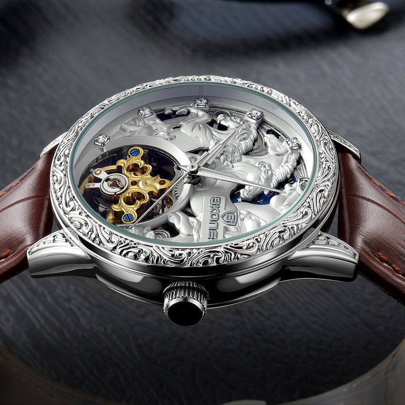3D engraving fully automatic mechanical watch
