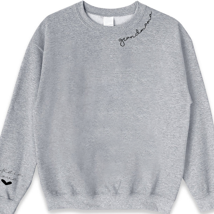 Personalized Family Embroidered Sweatshirt with Kids Names On Sleeve