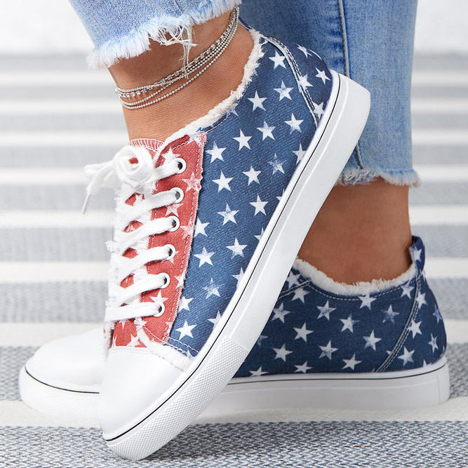 Custom Personalized American Independence Day Flag Commemorative Canvas Shoes
