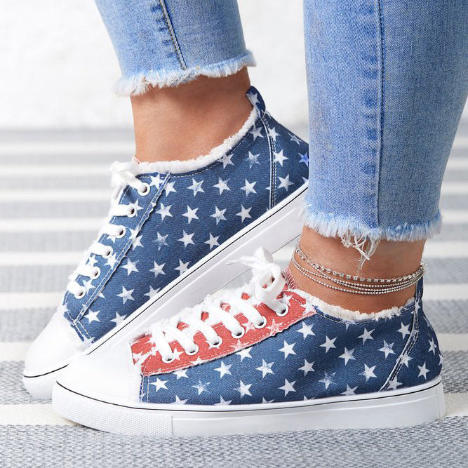 Custom Personalized American Independence Day Flag Commemorative Canvas Shoes