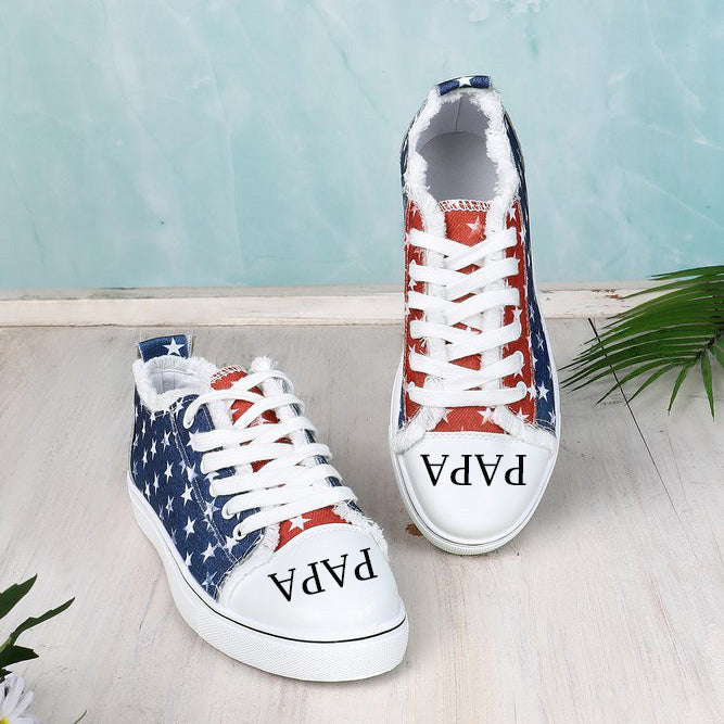 Custom Personalized American Independence Day Flag Commemorative Canvas Shoes
