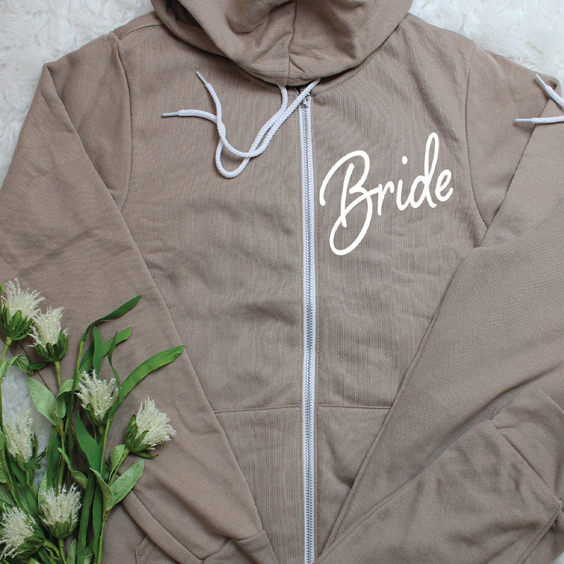 Custom Groom and bride hoodie, Bridesmaid Zipper Hoodies