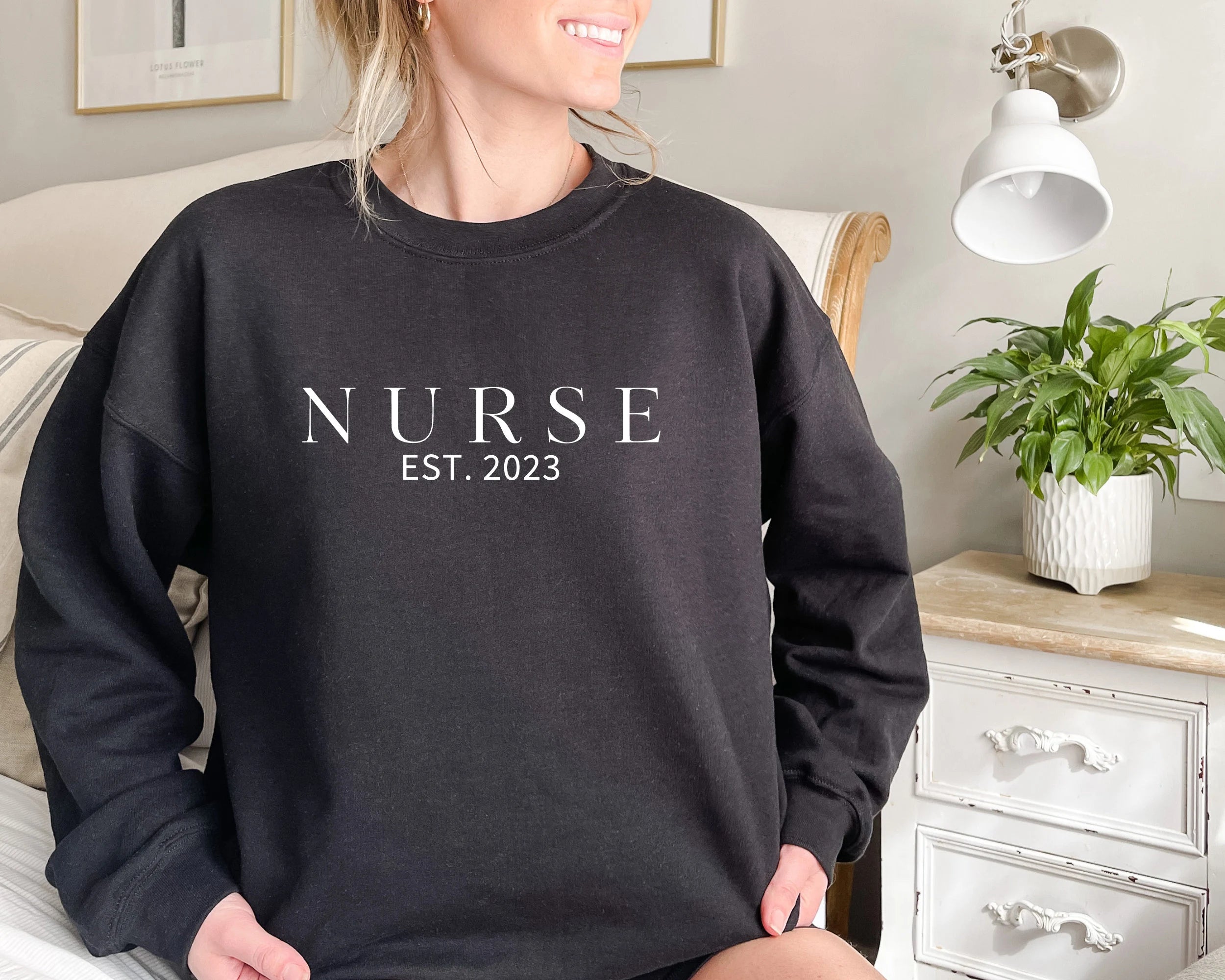 Custom Nurse Sweatshirt and Hoodie, Nurse Est 2023
