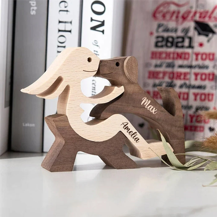 Personalized Custom Wooden Pet Carvings - The Love Between You And Your Fur-Friend - Gift For Pet Lovers - Wood Sculpture Table Ornaments, Carved Wood Decor