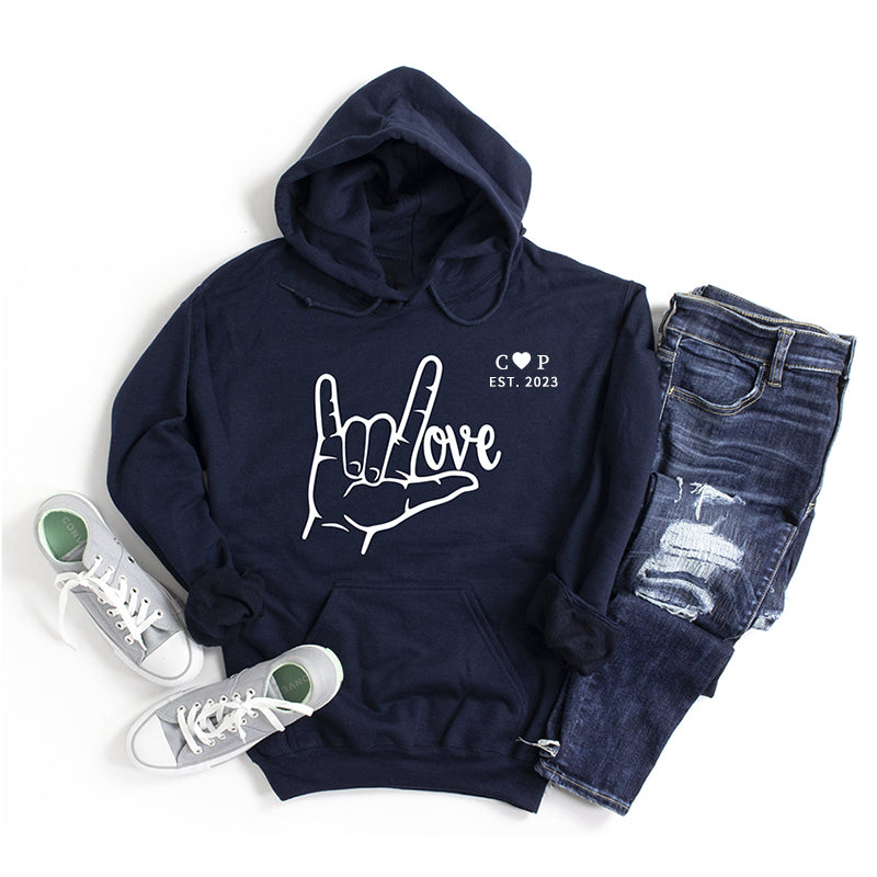 Sign Language I Love You Hoodie, Love Hoodie,Sweatshirt