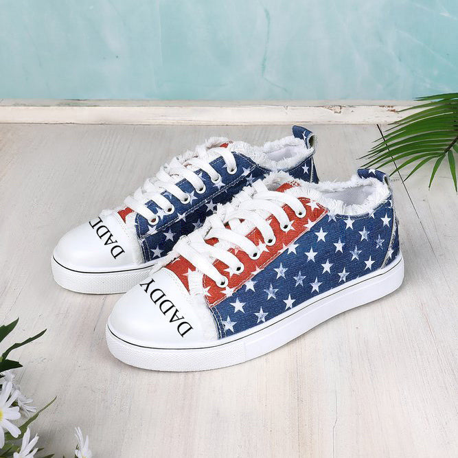 Custom Personalized American Independence Day Flag Commemorative Canvas Shoes
