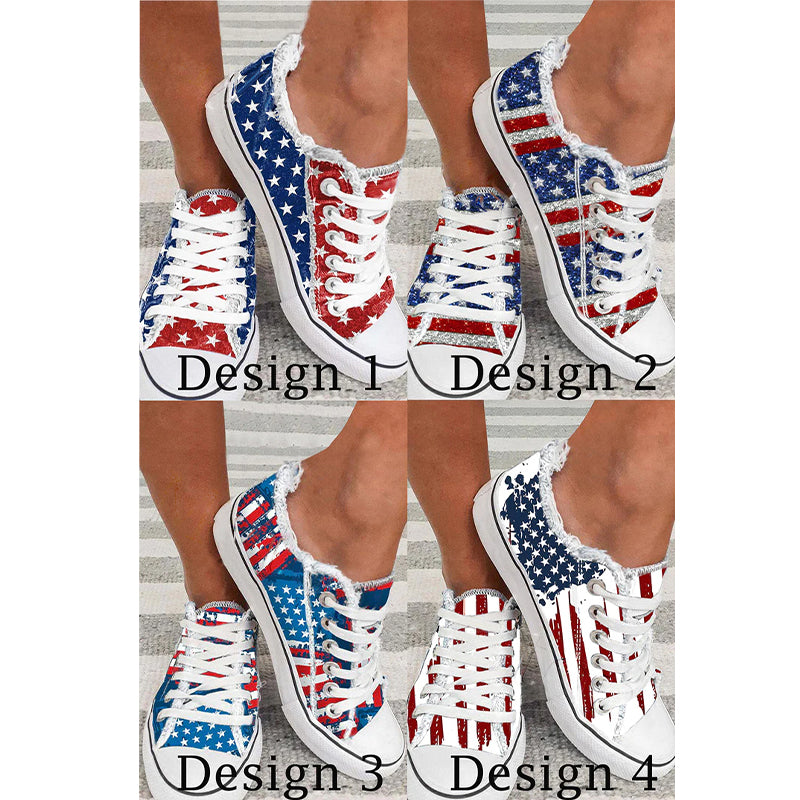 Custom Personalized American Independence Day Flag Commemorative Canvas Shoes