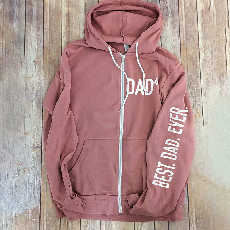 Custom Dad Zip Up Hoodie Best Dad Ever, Personalized Gifts