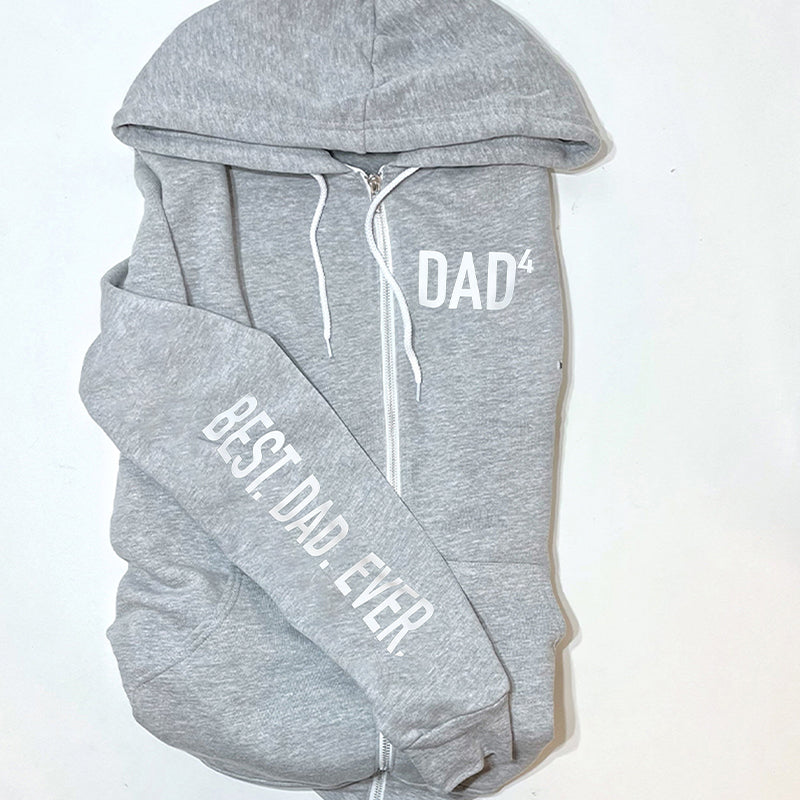Custom Dad Zip Up Hoodie Best Dad Ever, Personalized Gifts