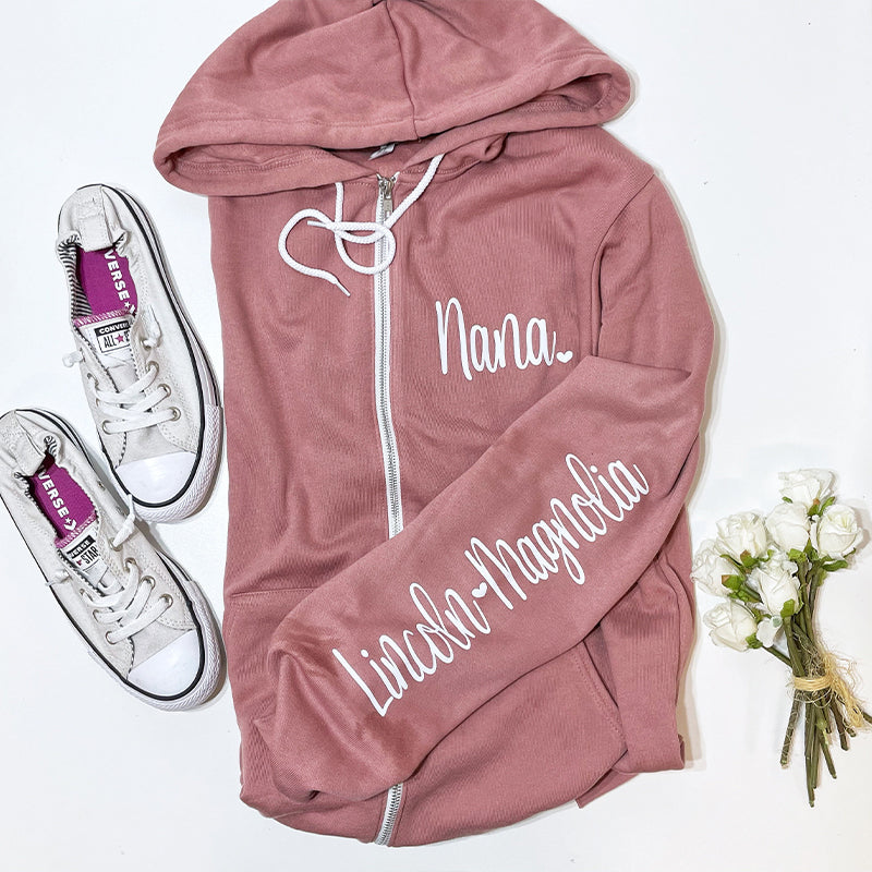 Custom Nana Zip up Hoodie with Names