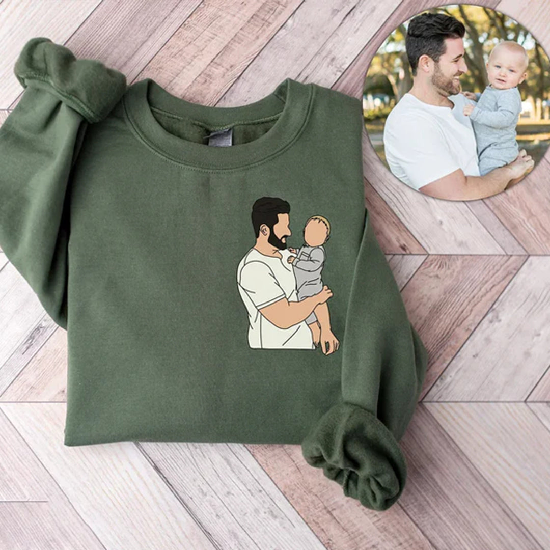 💖For Lover💖Personalized Dad Embroidery Custom Photo Roman Numeral Fathers Day Gift