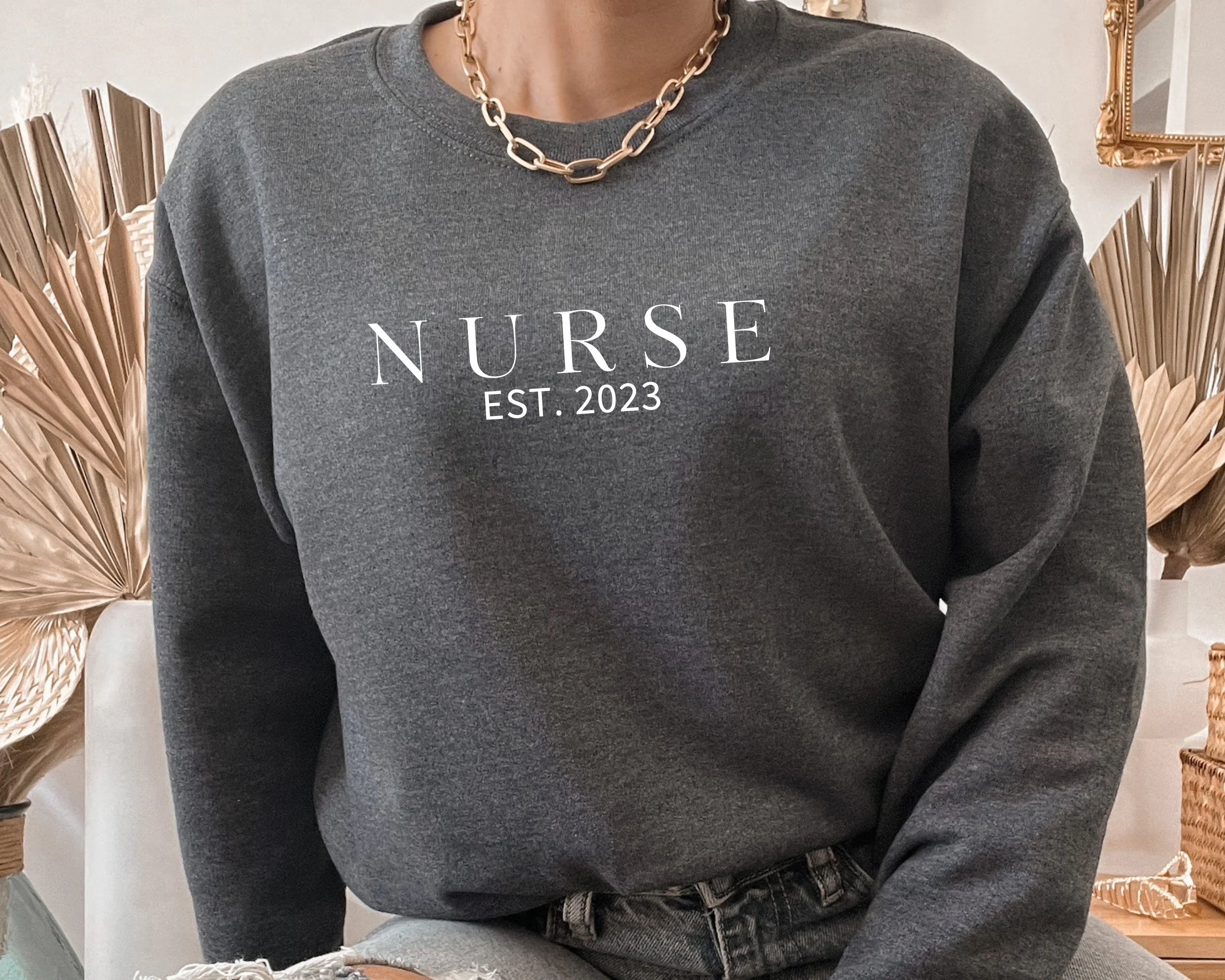 Custom Nurse Sweatshirt and Hoodie, Nurse Est 2023