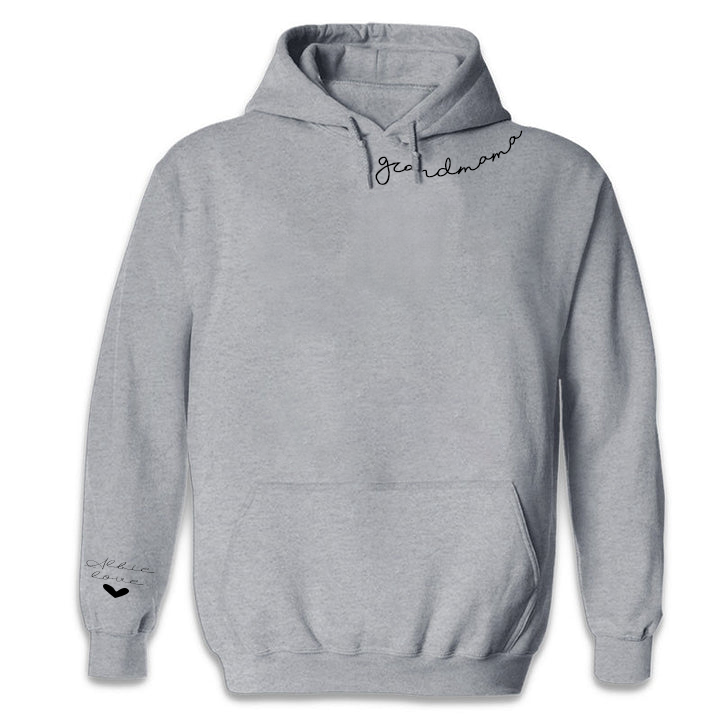 Personalized Family Embroidered Sweatshirt with Kids Names On Sleeve