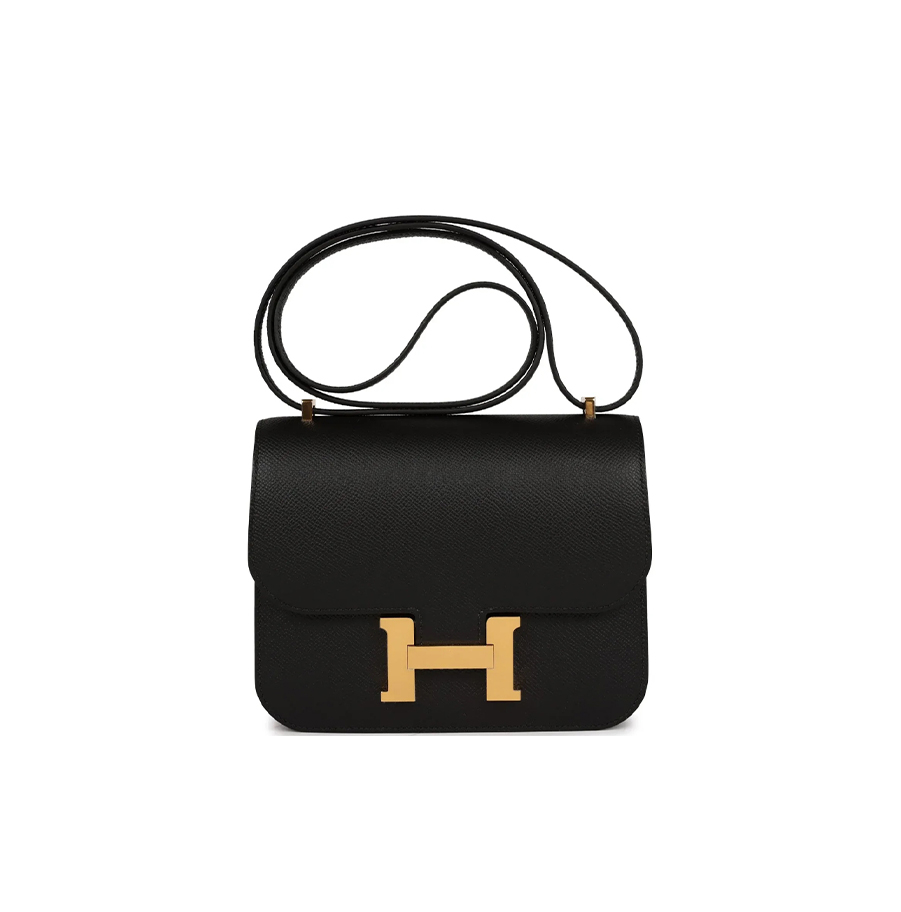 Her Constance 18 Black Epsom Gold Hardware