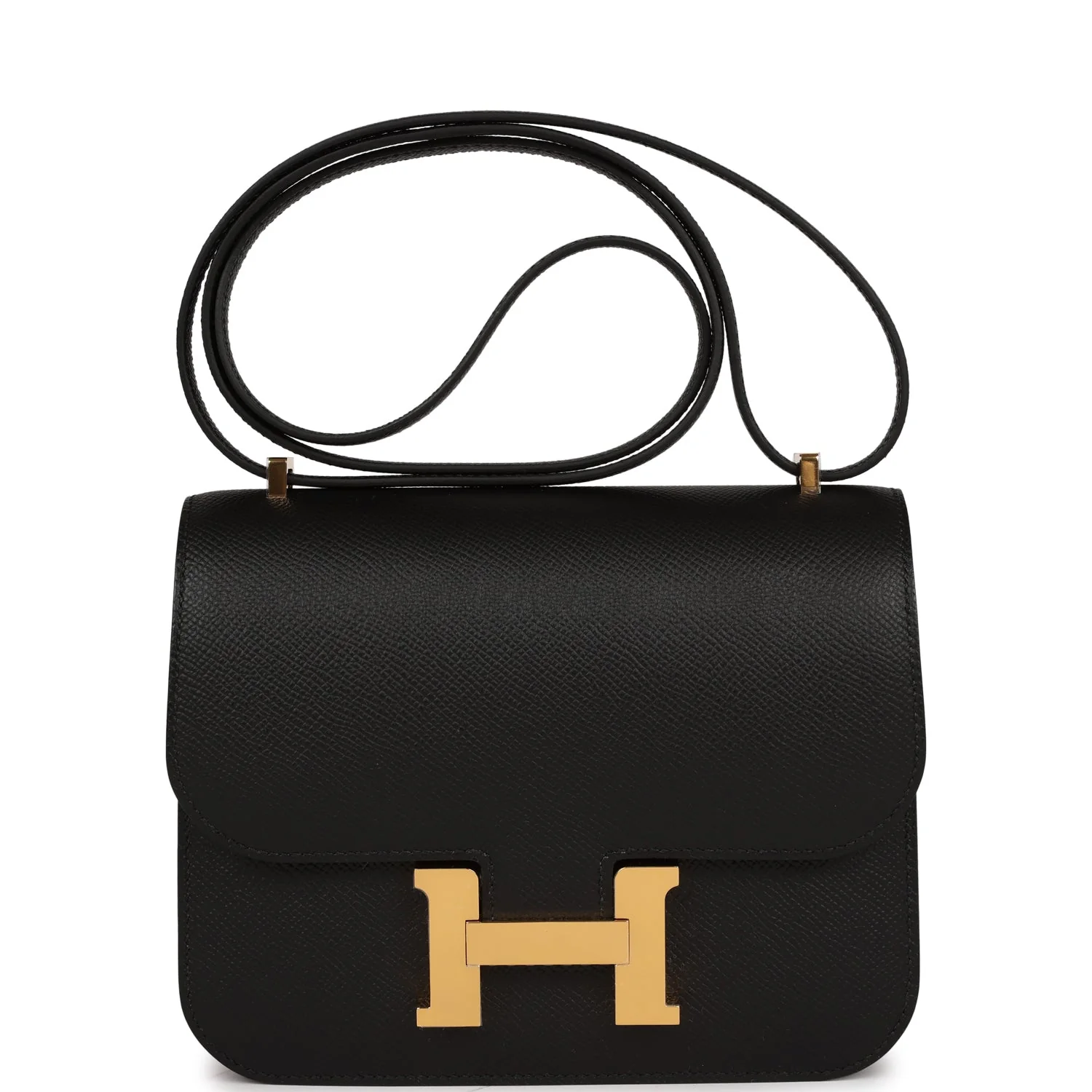 Her Constance 18 Black Epsom Gold Hardware