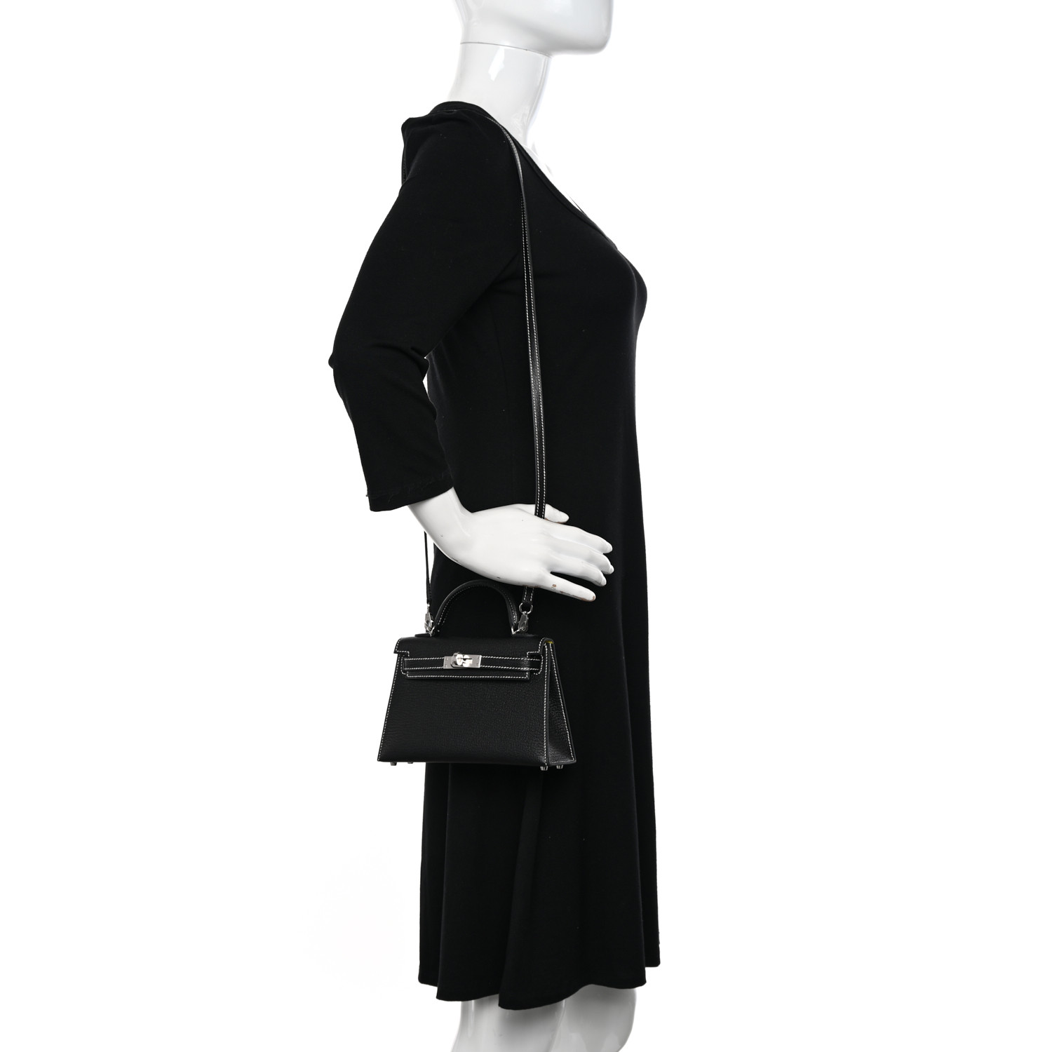 Chevre Mysore Horseshoe Mini Kelly Sellier 20 Black Lime