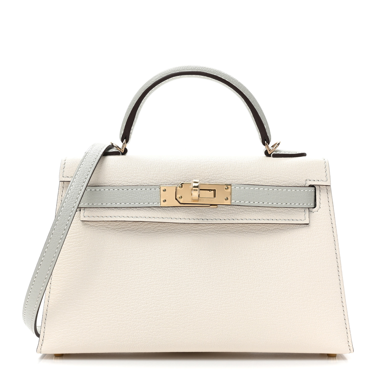 Chevre Mysore Horseshoe Kelly Sellier 20 Nata Gris Perle