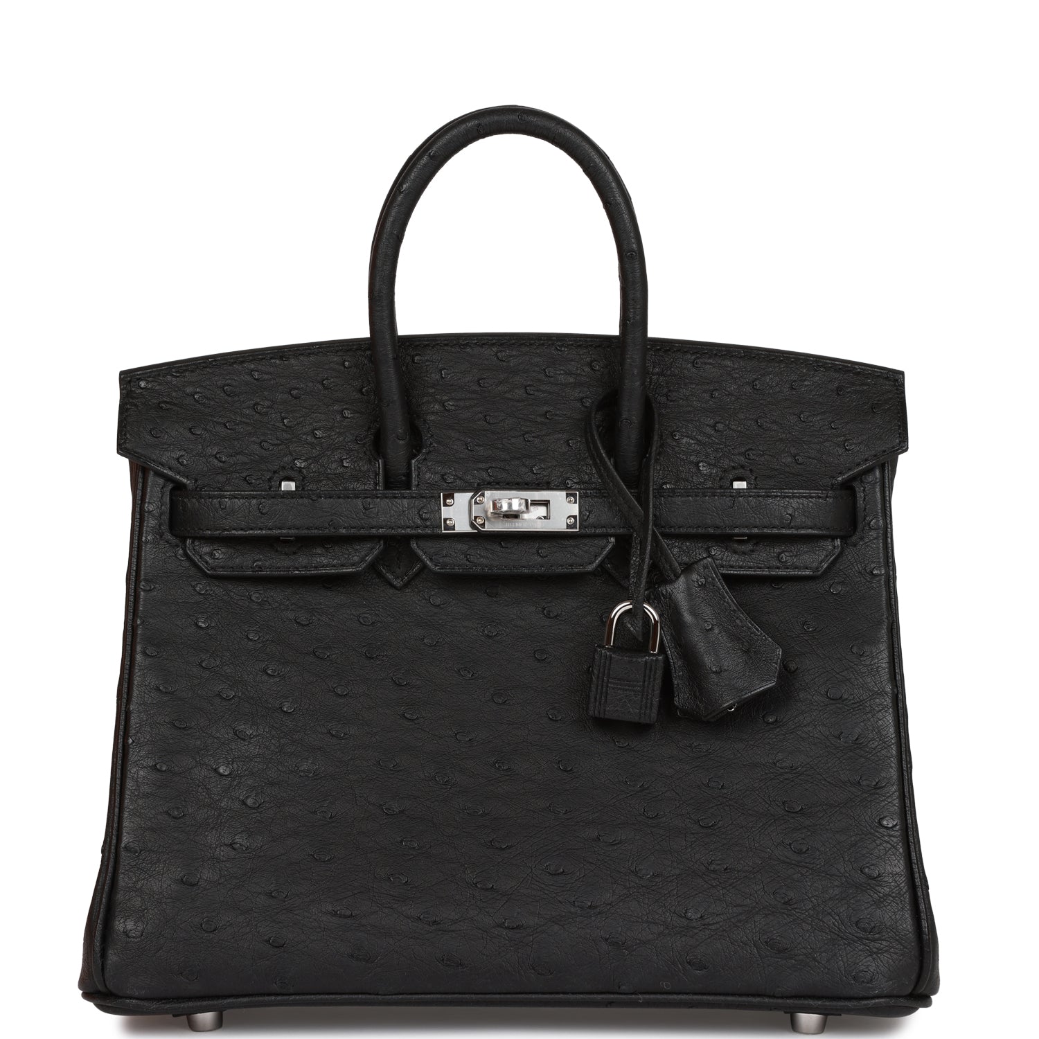 Birkin 25 Black Ostrich Palladium Hardware