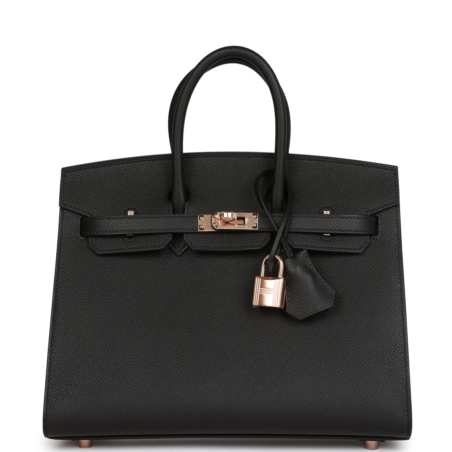 Her Birkin Sellier 25 Black Epsom Rose Gold Hardware