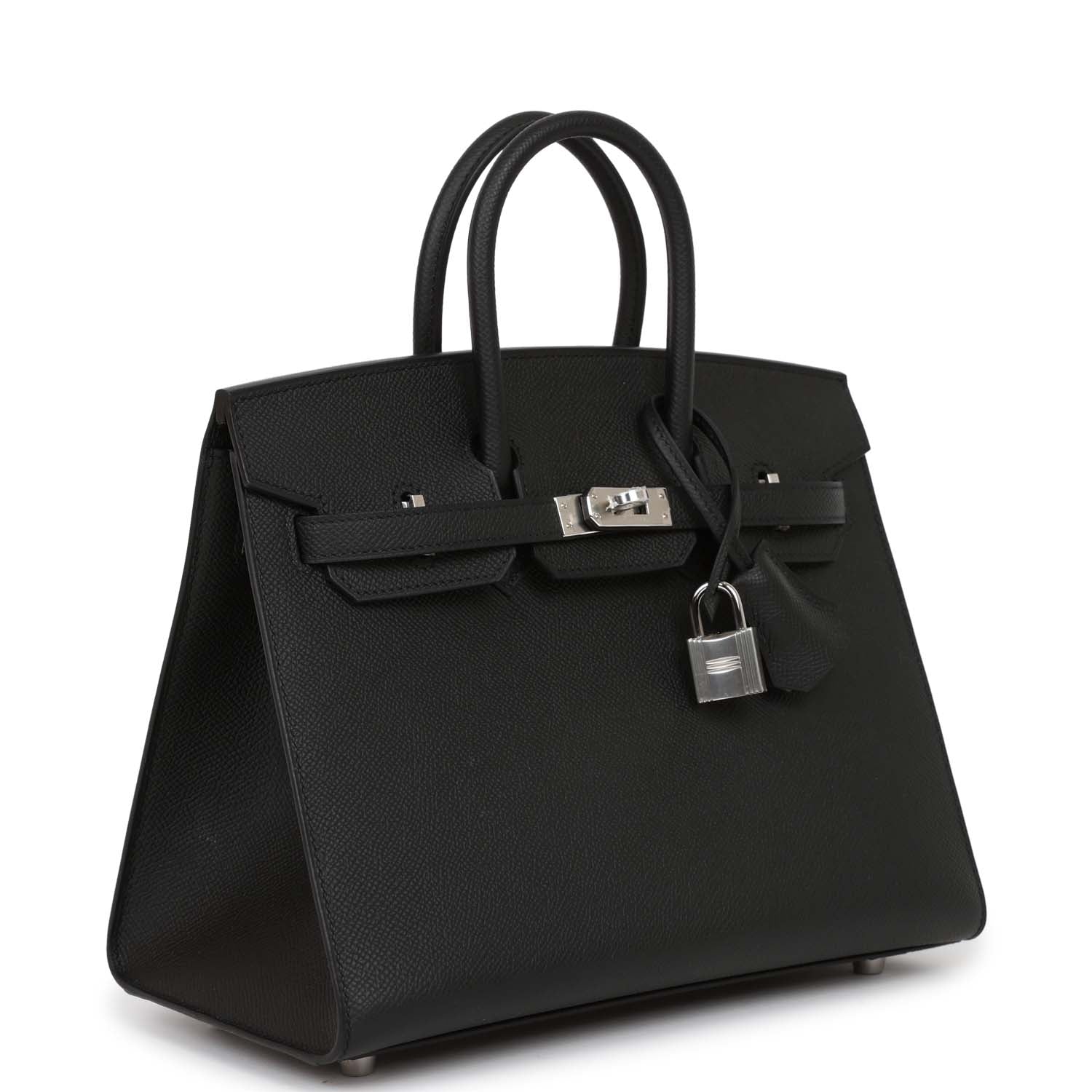 Her Birkin Sellier 25 Black Epsom Palladium Hardware