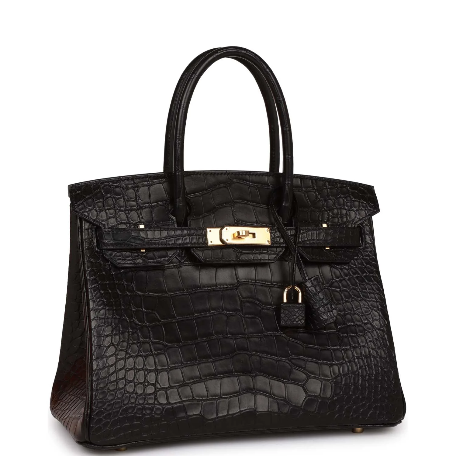 Her Birkin 30 Black Matte Alligator Gold Hardware