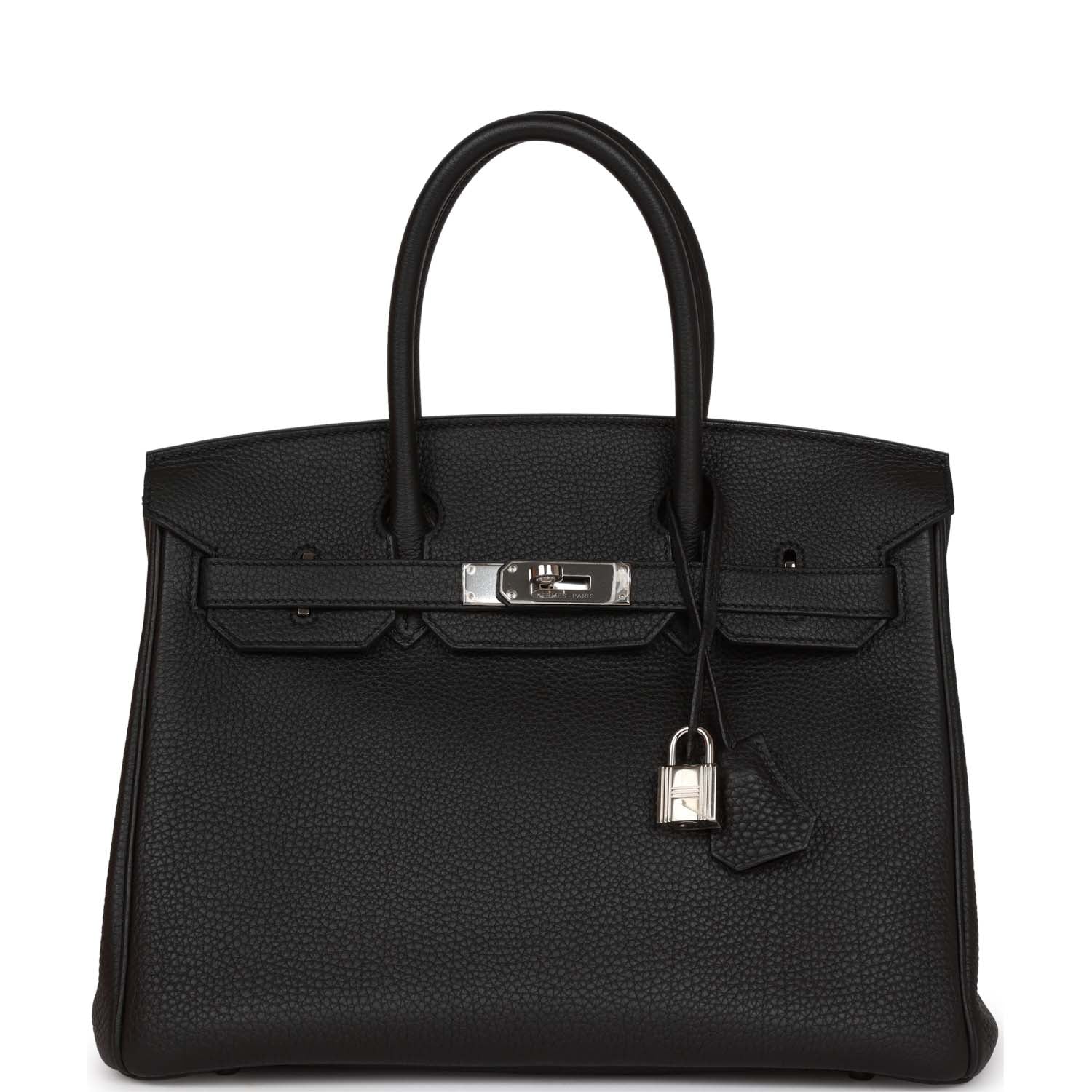 Pre-owned Hermes Birkin 30 Black Togo Palladium Hardware