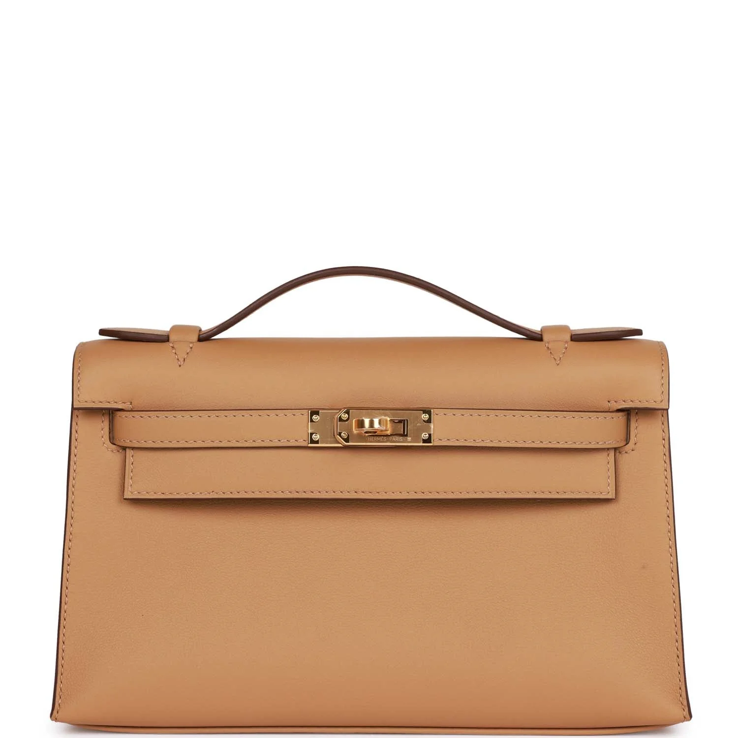 Hermes Kelly Pochette Biscuit Swift Gold Hardware