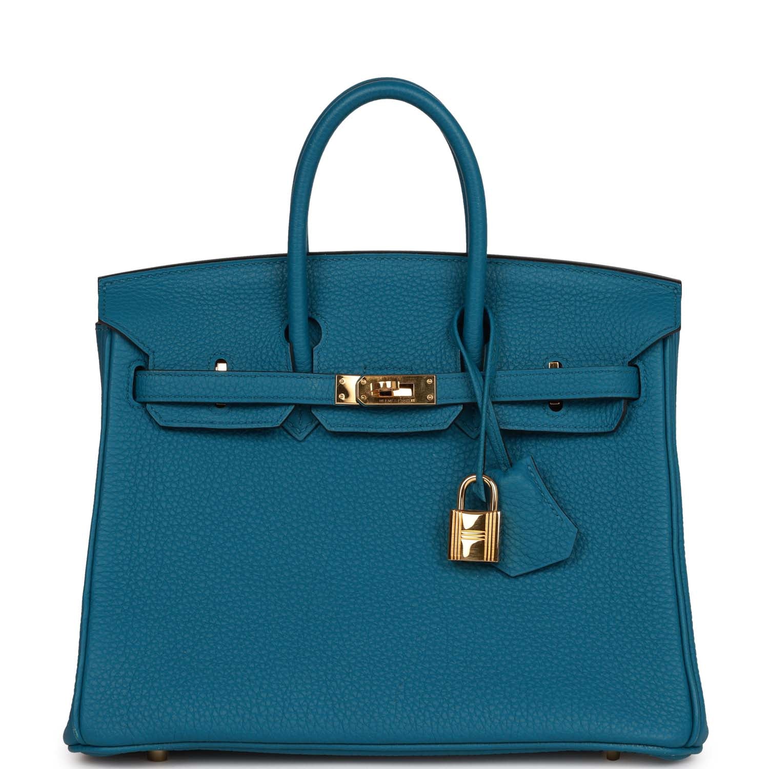 Pre-owned Her Birkin 25 Colvert Togo Gold Hardware