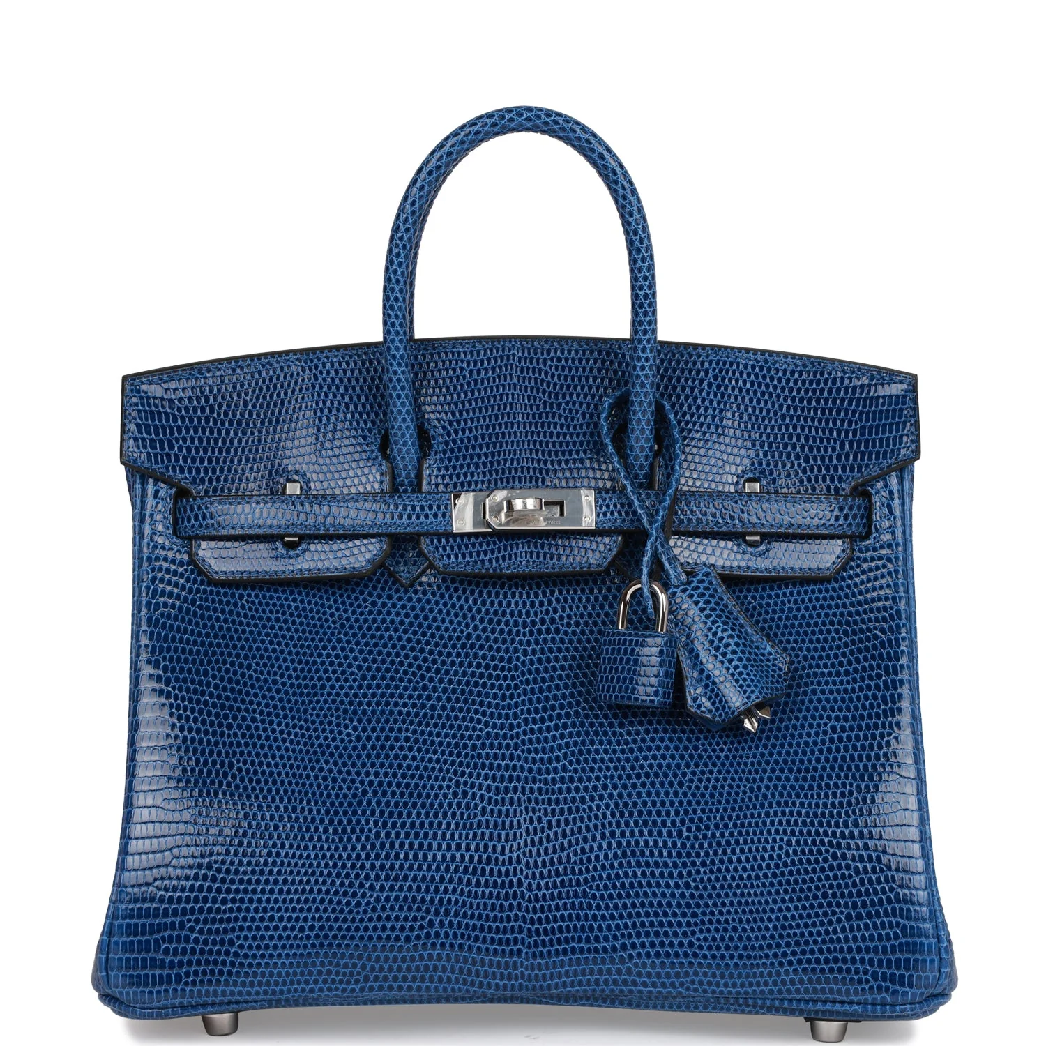 Hermes Birkin 25 Bleu Saphir Lizard Palladium Hardware