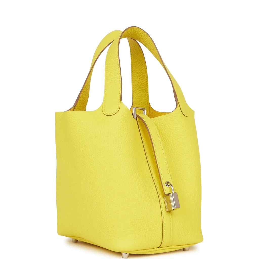 Hermes Picotin Lock 18 Lime Clemence Palladium Hardware