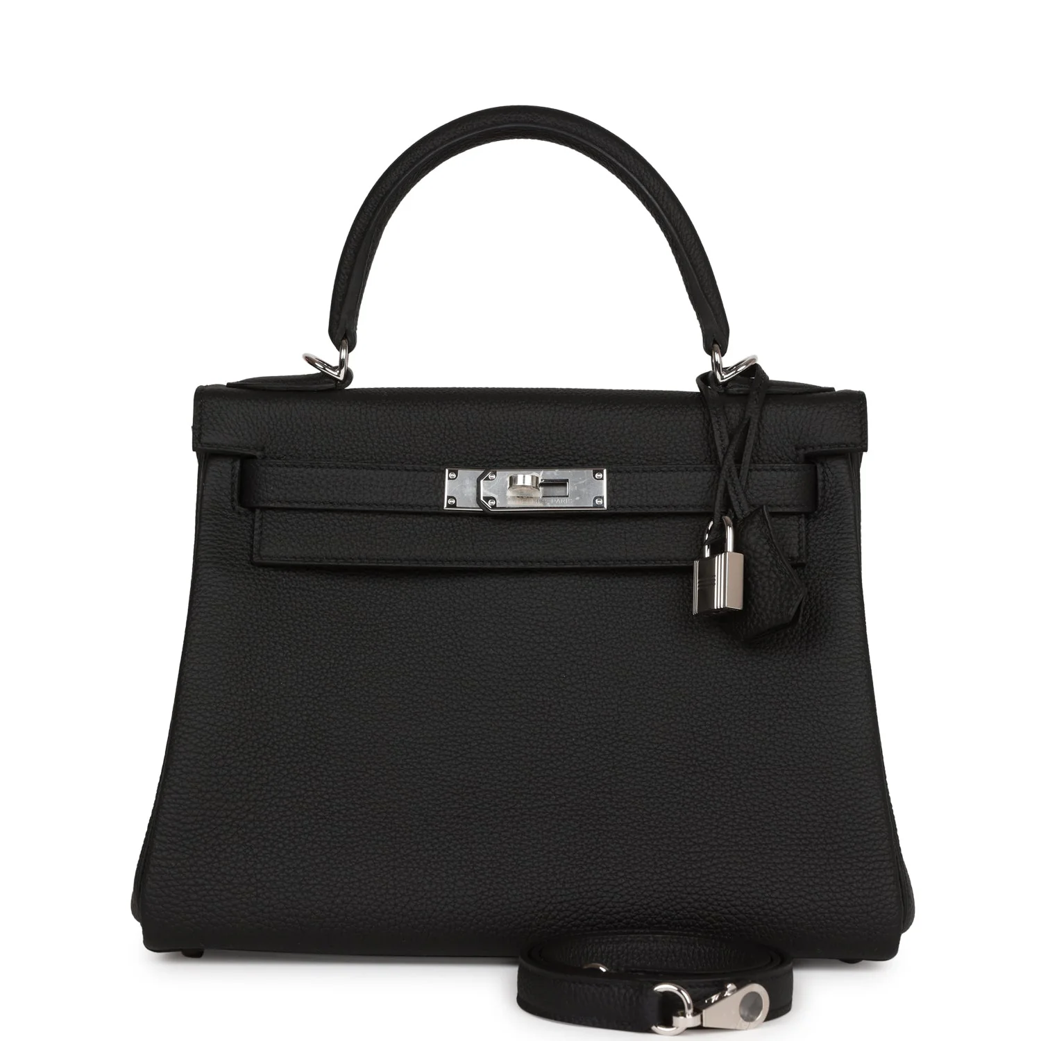 Her Kelly Retourne 28 Black Togo Palladium Hardware