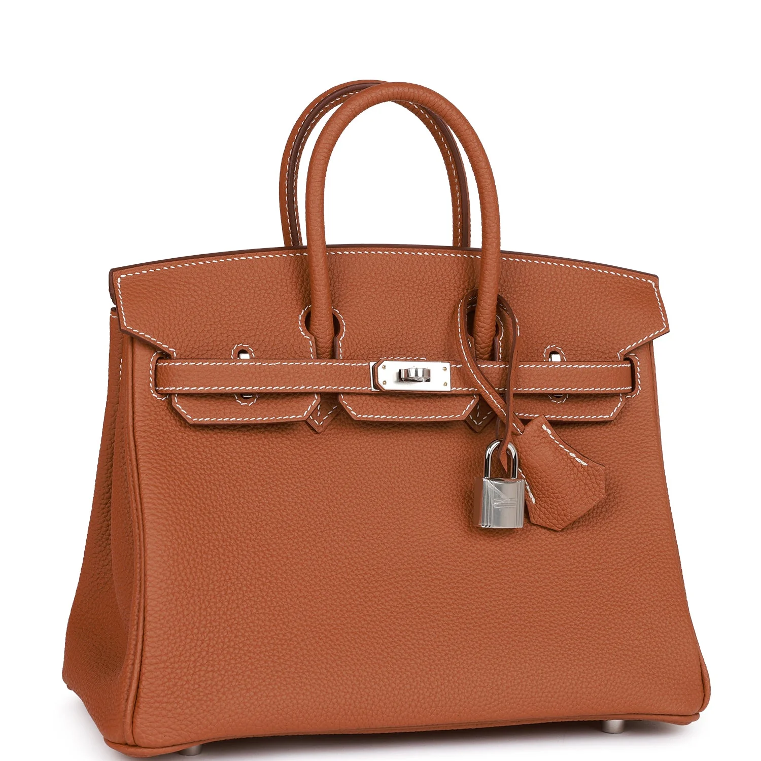 Her Birkin 25 Gold Togo Palladium Hardware