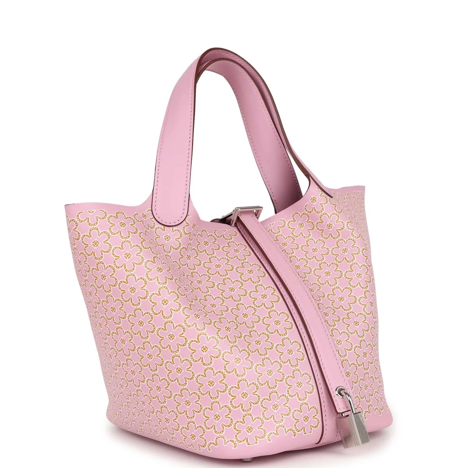Hermes Picotin Lock 18 Lucky Daisy Mauve Sylvestre/Cuivre/White Swift Palladium Hardware