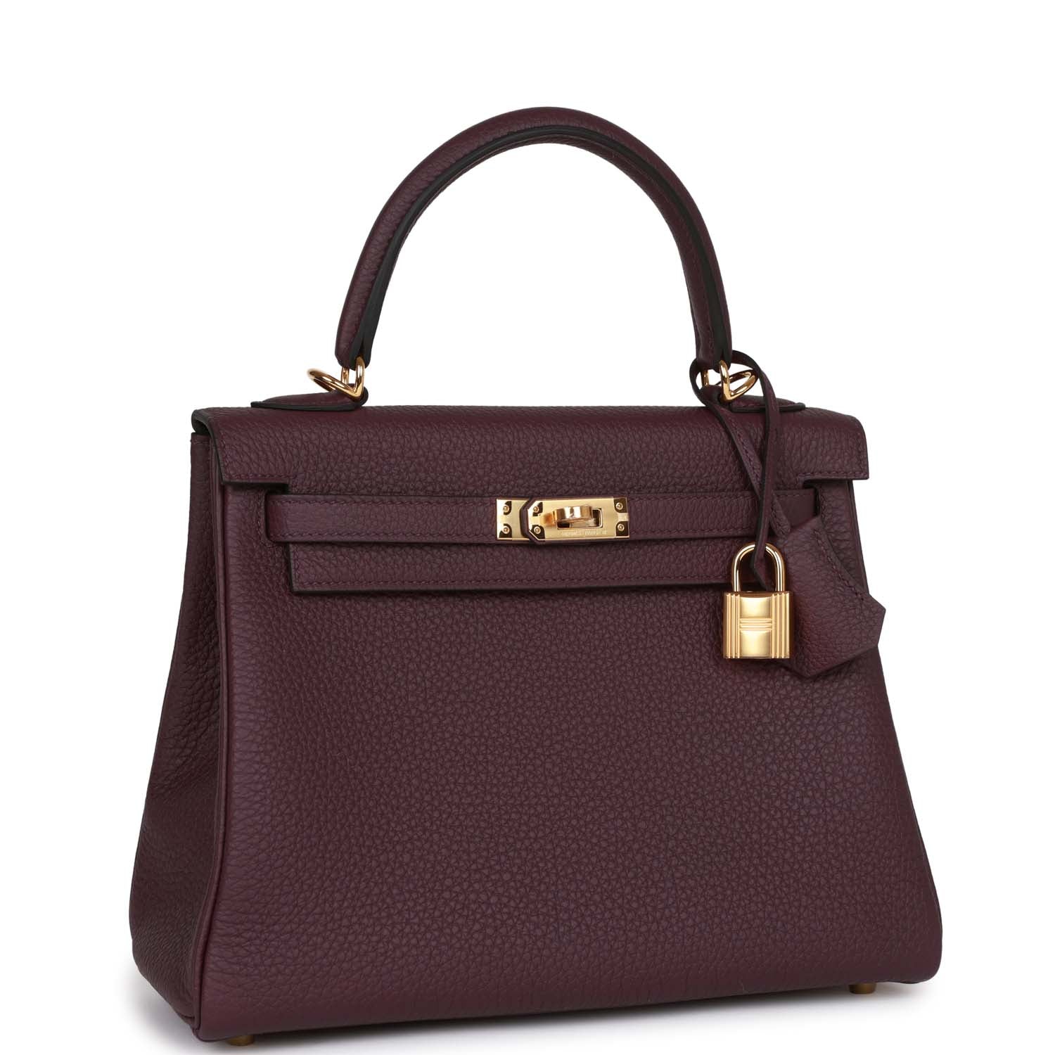 Her Kelly Retourne 25 Cassis Togo Gold Hardware
