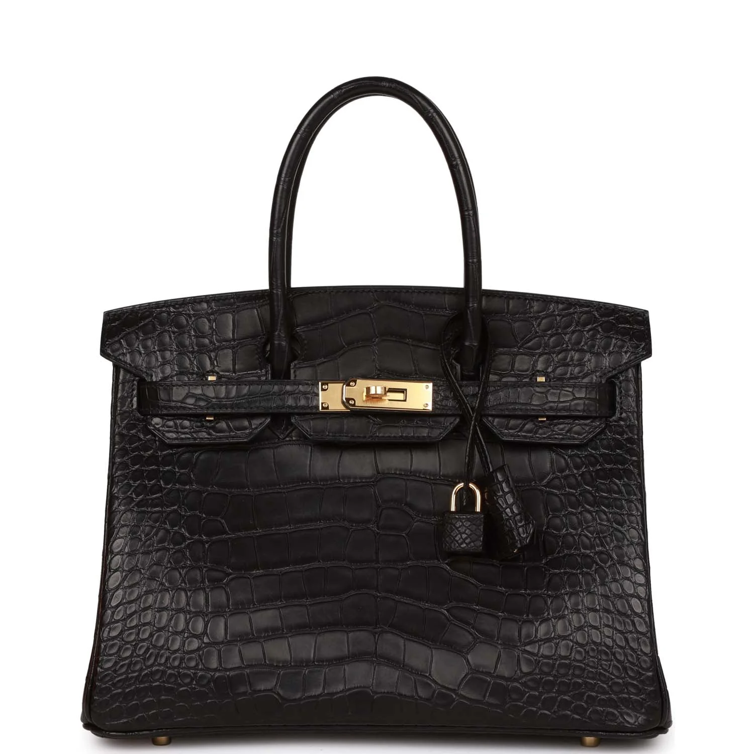 Her Birkin 30 Black Matte Alligator Gold Hardware