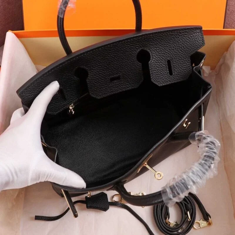 Hermes Birkin 25/30/35 Bag Black/White/Pink