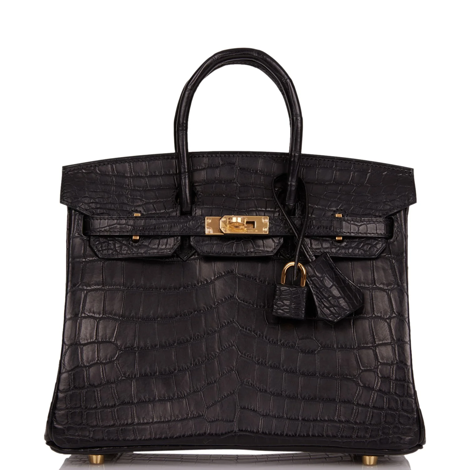 Her Birkin 25 Black Matte Niloticus Crocodile Gold Hardware