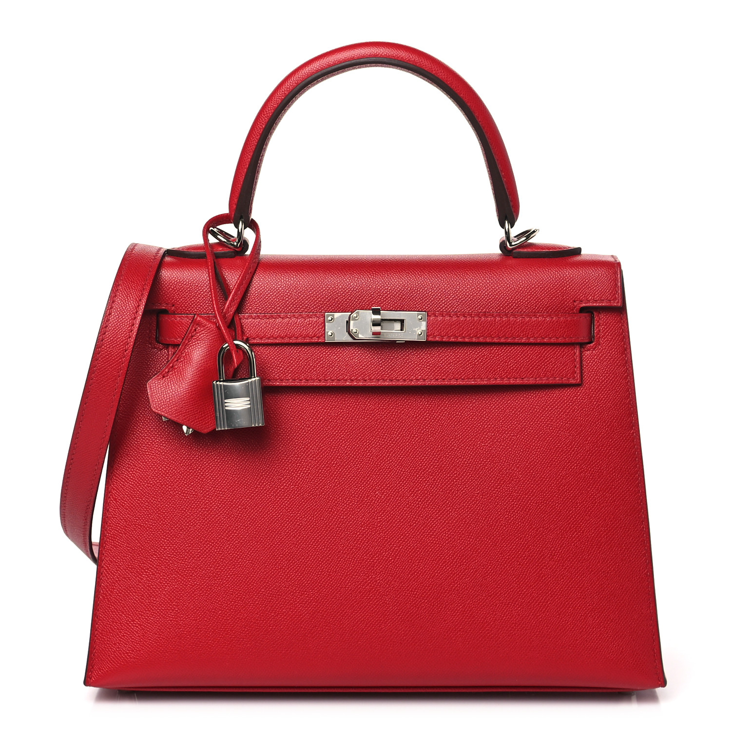 Madame Calfskin Verso Kelly Sellier 25 Rouge Piment Rose Shocking