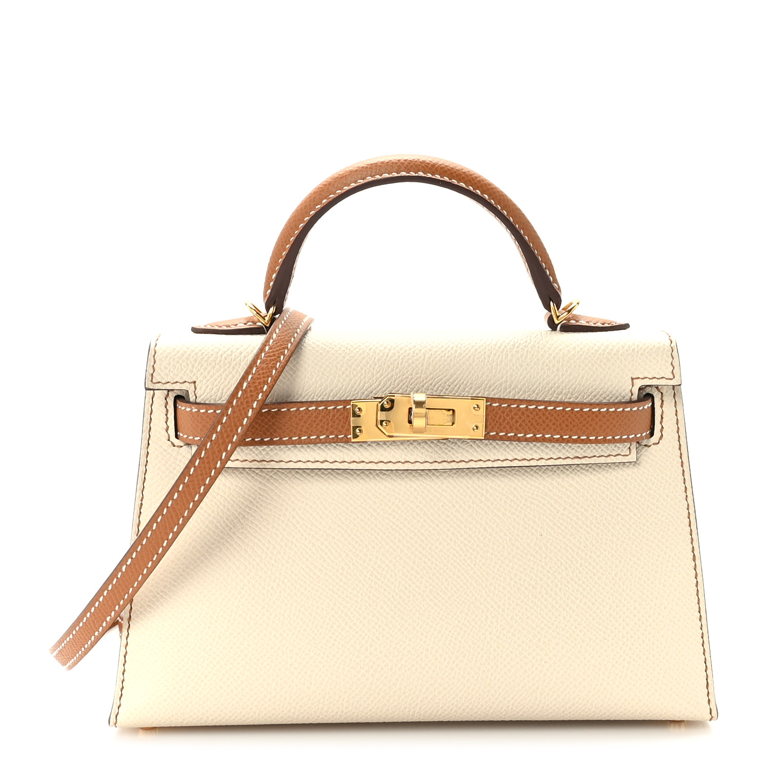 Epsom Horseshoe Mini Kelly Sellier 20 Craie Gold