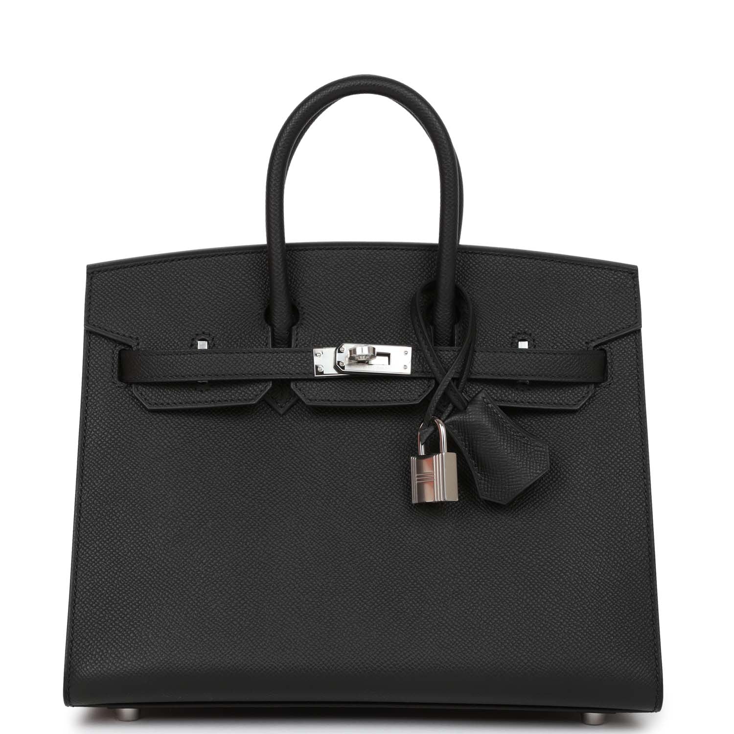 Her Birkin Sellier 25 Black Epsom Palladium Hardware