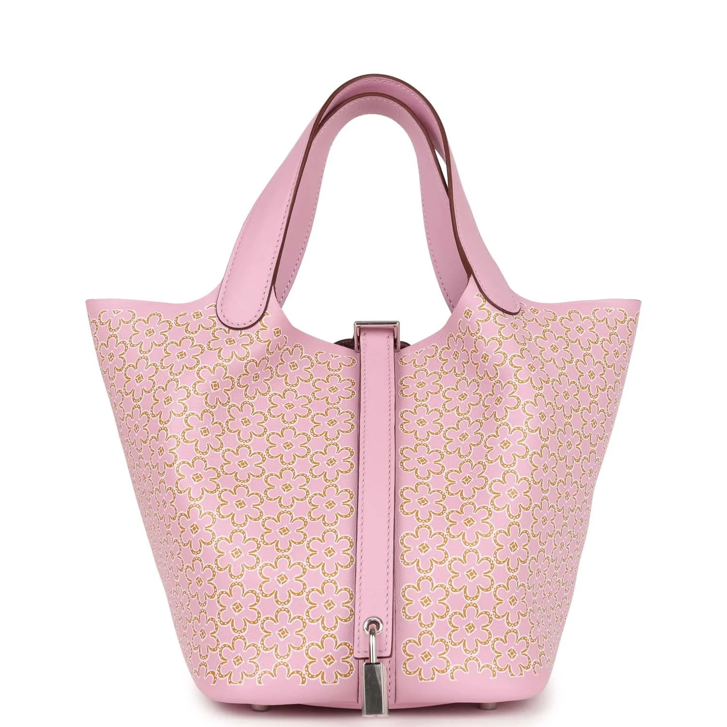 Hermes Picotin Lock 18 Lucky Daisy Mauve Sylvestre/Cuivre/White Swift Palladium Hardware