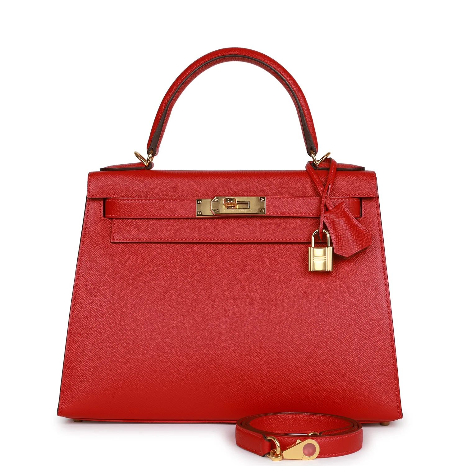 Her Kelly Sellier 28 Rouge Casaque Epsom Gold Hardware