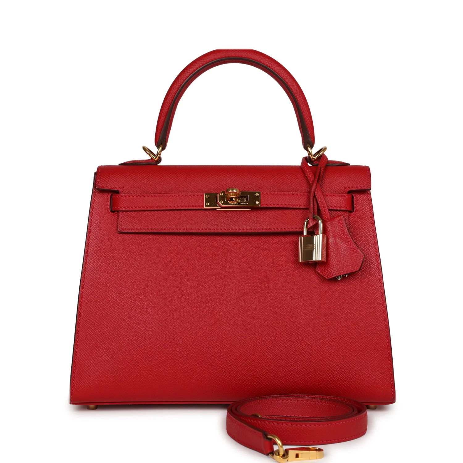 Her Kelly Sellier 25 Rouge Casaque Epsom Gold Hardware