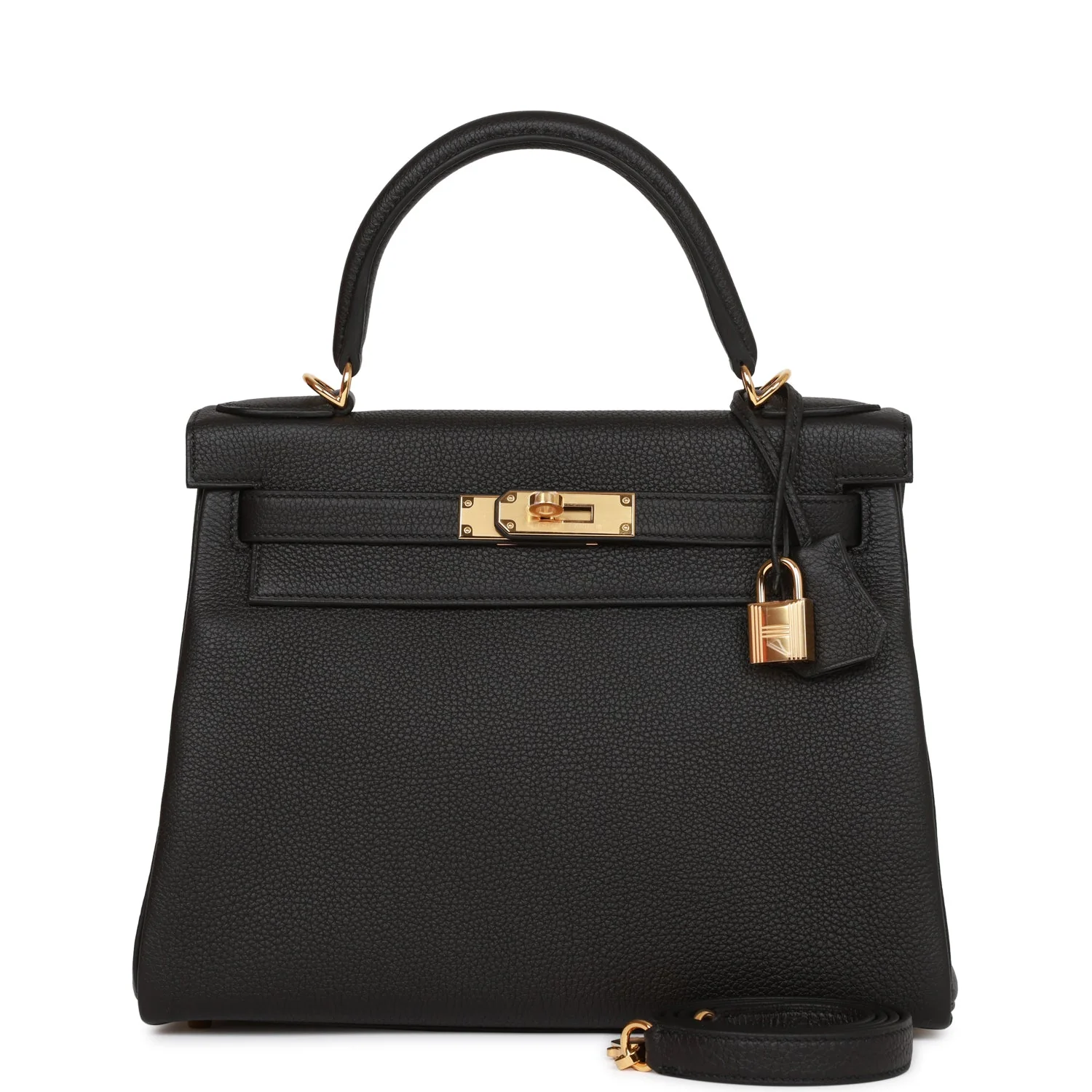 Her Kelly Retourne 28 Black Togo Gold Hardware