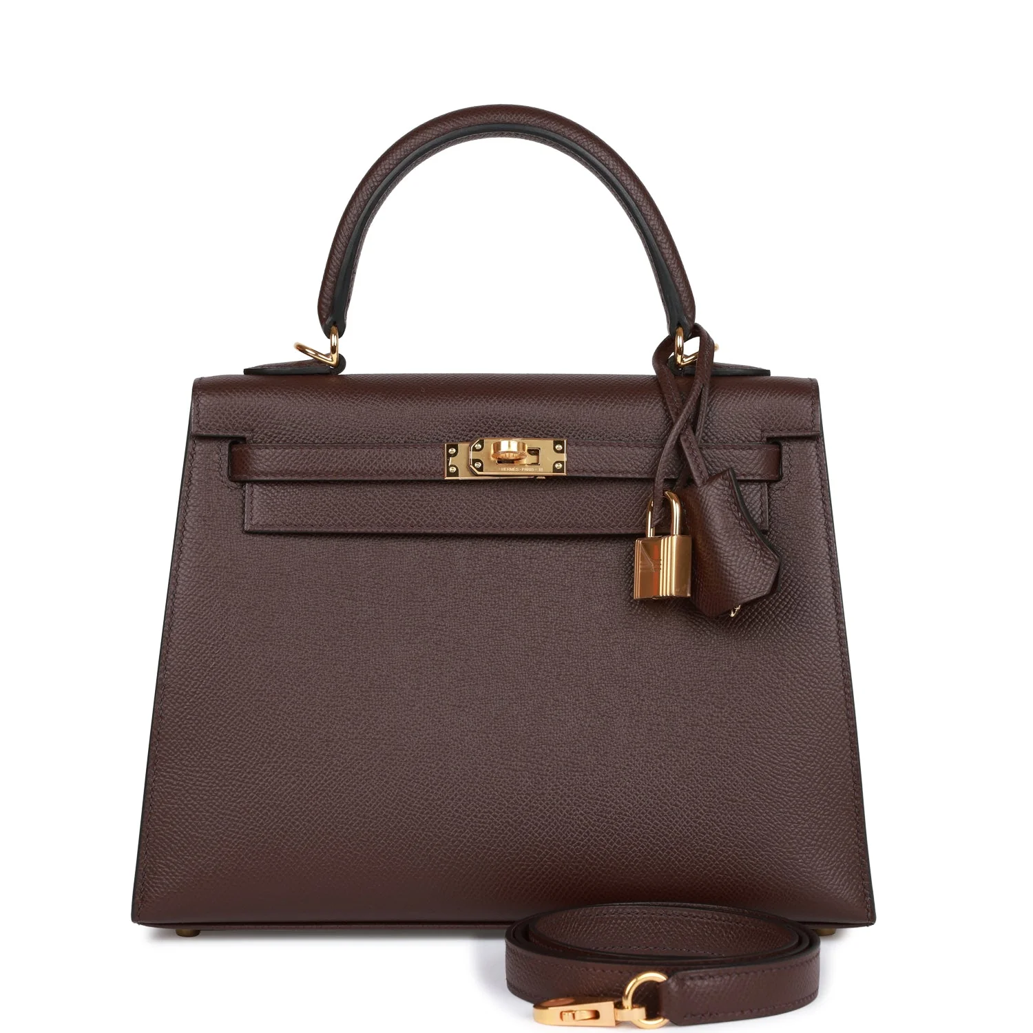 Hermes Kelly Sellier 25 Rouge Sellier Epsom Gold Hardware